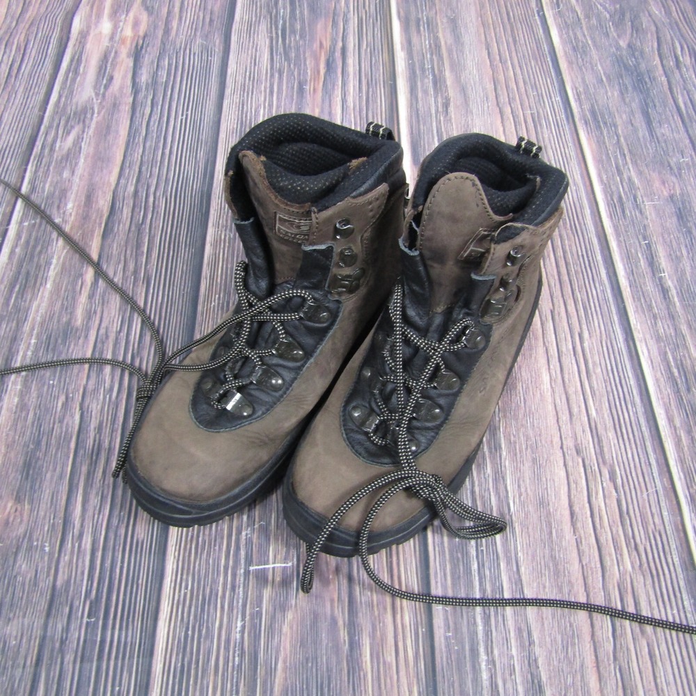 Salomon Hiking Boots Womens 7.5 Brown Leather Contagrip Mid Top Outdoor Trekking